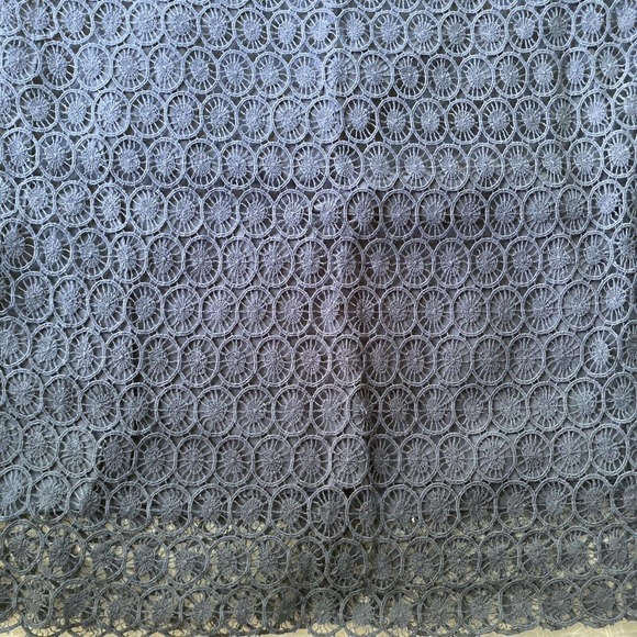 Ann Taylor Loft Sz 6 Womens Navy Blue Crochet Eyelet Skirt Knee Length Lined - Picture 3 of 11